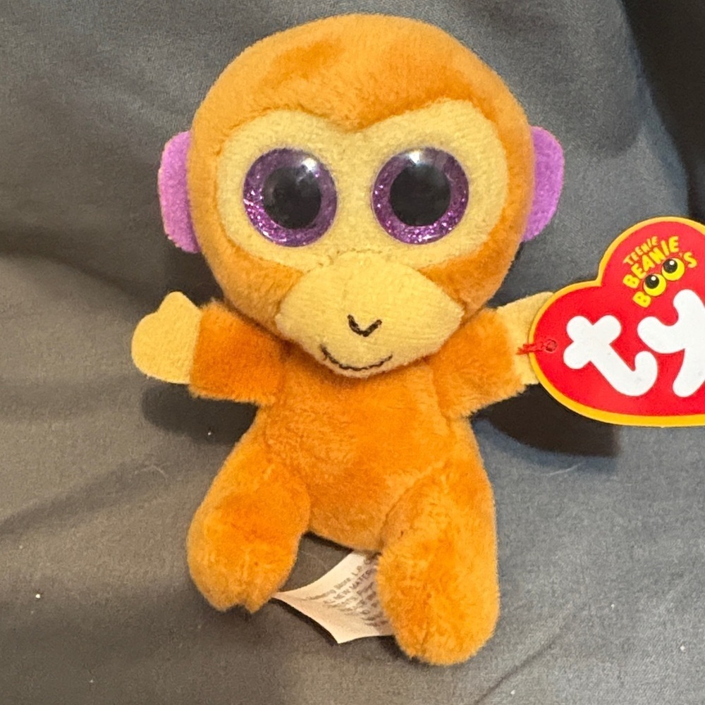 McDonalds TY Teenie Beanie Boos plush Baby Bongo The Monkey Purple Eyes 2017